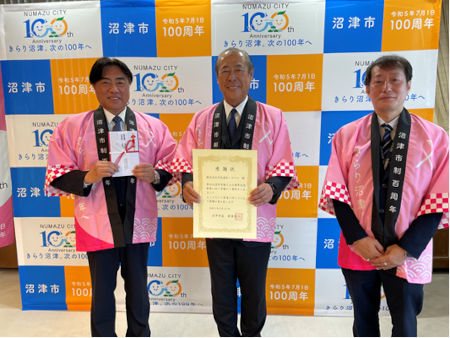 株式会社宇式通信システムのみなさんと市長
