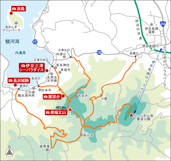 発端丈山　周辺地図