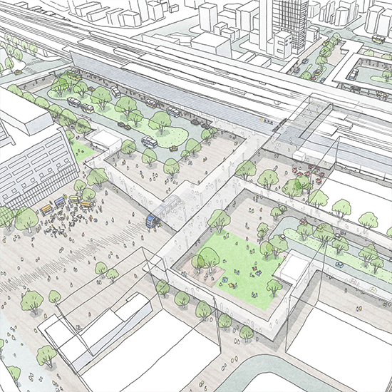 鉄道高架後の沼津駅舎・駅前広場のデザインイメージ案を公表します
