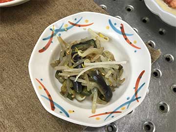 茄子ともやしのナムル