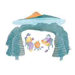 たき火　イラスト