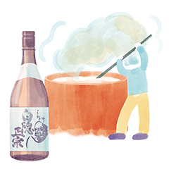 日本酒と酒造り　イラスト