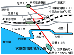 沼津市歴史民俗資料館へのアクセス地図
