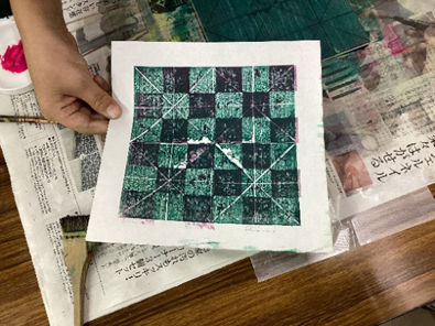 完成した多色木版画