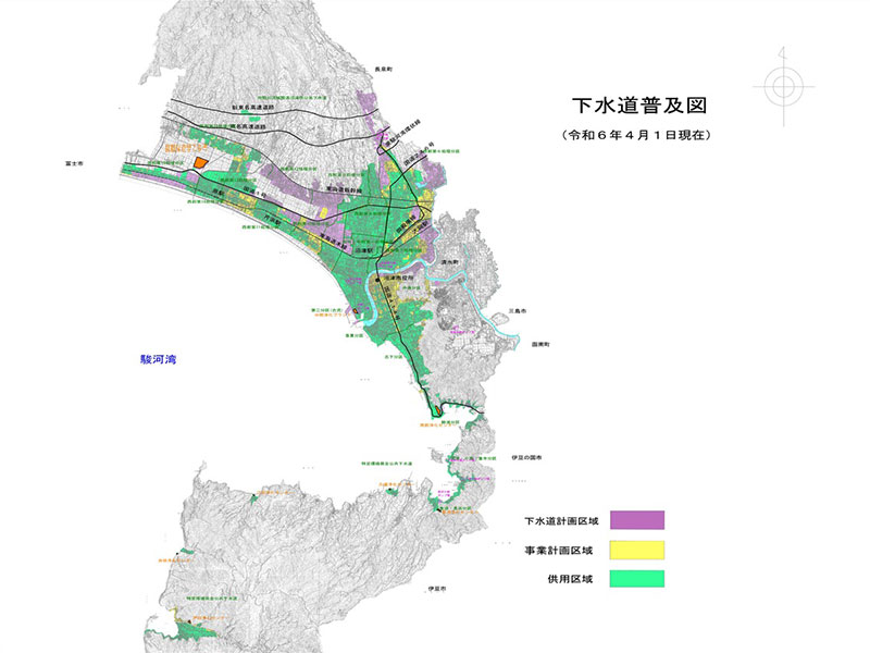 下水道普及図(令和6年4月1日現在)