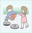ガソリンを給油缶に注いでいる様子のイラスト