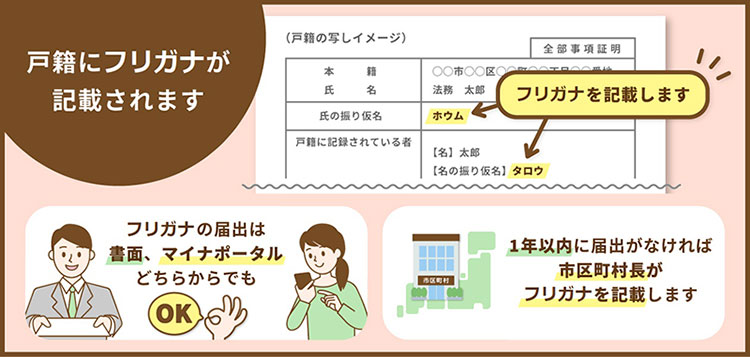 戸籍にフリガナが記載されます 説明画像