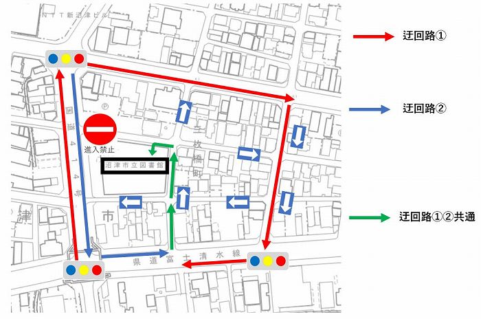 位置図（交通規制・迂回路案内図）