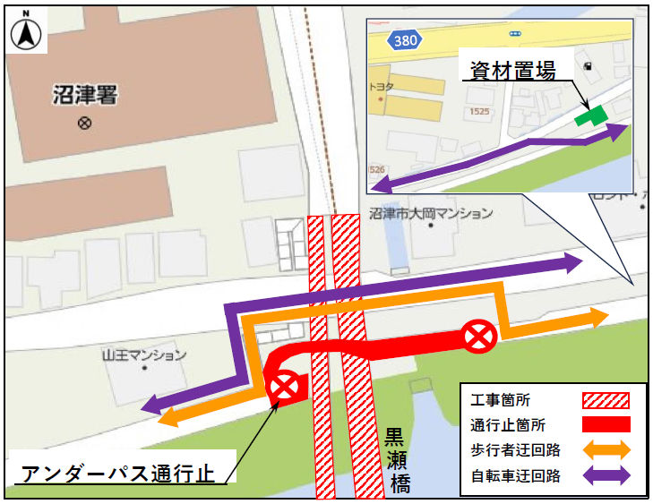 右岸側迂回路図