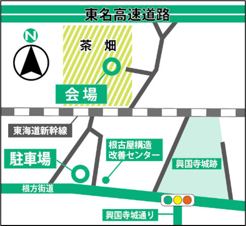 浮島地区の茶畑位置図