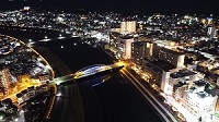 あゆみ橋から南西向き（夜景）