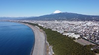 千本浜海岸と富士山