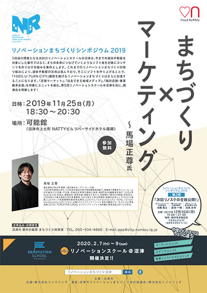 リノベーションまちづくりシンポジウム2019第一弾 ポスター