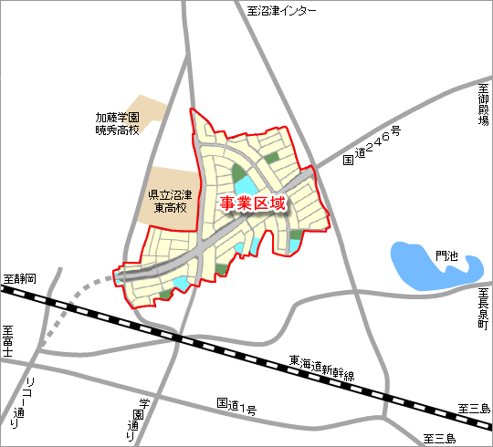 岡宮北地区　事業区域地図