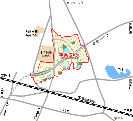 岡宮北地区 事業区域地図