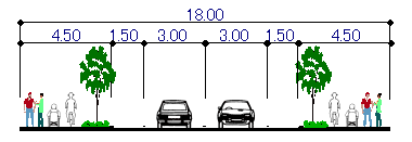 平町岡一色線横断図