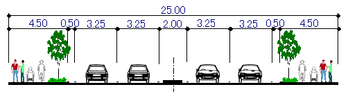 三枚橋岡宮線横断図