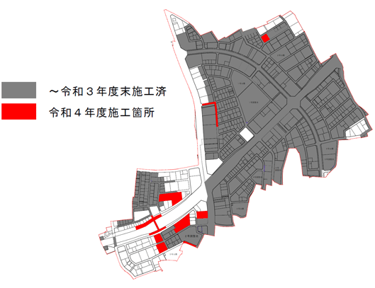 令和2年度末現在の進捗状況地図