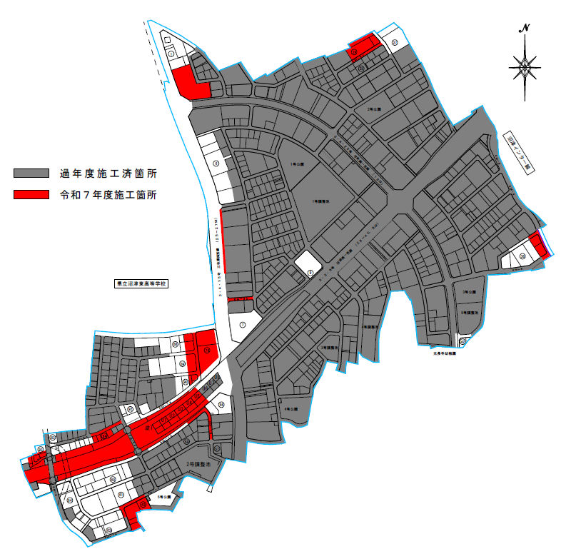 令和2年度末現在の進捗状況地図