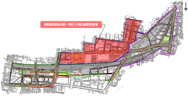静岡東部拠点第一地区土地区画整理事業 区画平面図