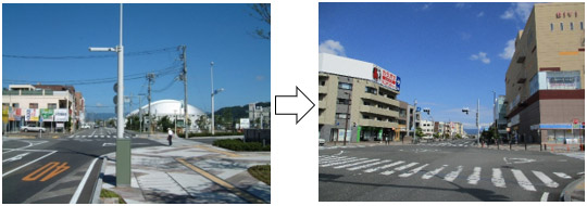 電線の地中化 七通線(Bivi前交差点付近)