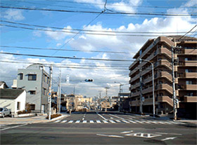 三枚橋錦町線　白銀町地区