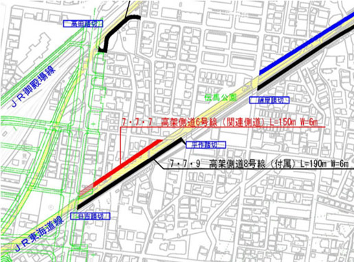 高架側道6号線　平面図