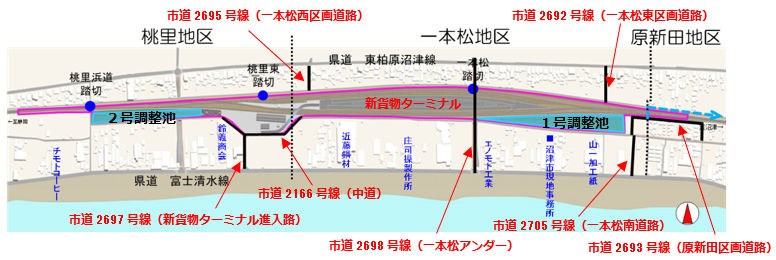 新貨物ターミナル周辺道路　地図