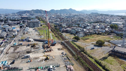新車両基地　上空からの写真