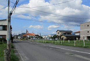 東部拠点第二地区土地区画整理事業　高田踏切付近　令和2年撮影