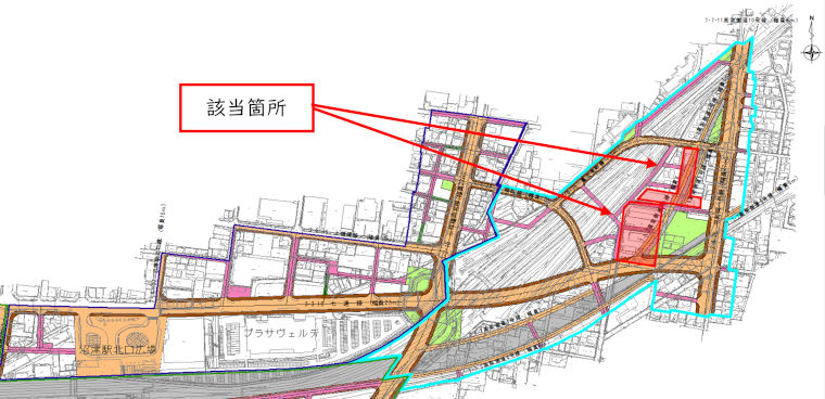 東部拠点第二地区土地区画整解体作業箇所のイメージ図