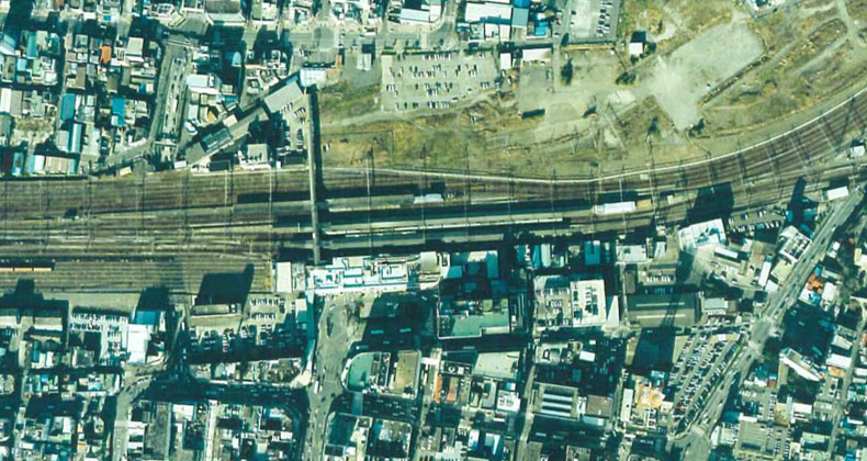 平成5年撮影の沼津駅周辺 航空写真