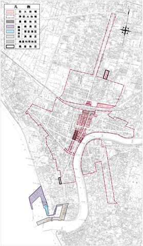 防火地域・準防火地域の指定図
