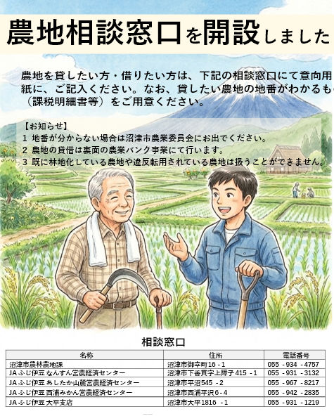 農地相談窓口イメージチラシ