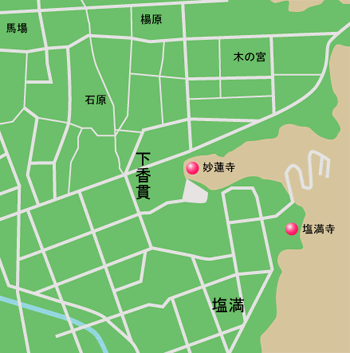 妙蓮寺の石棺 地図