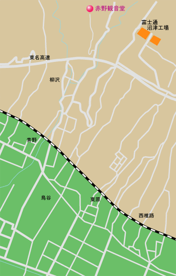 赤野観音堂のカヤ　地図