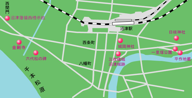 東海道（沼津宿）　地図
