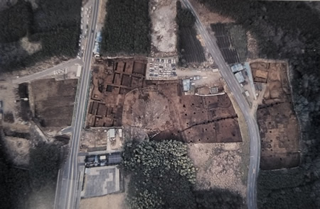 上から見た植出北Ⅱ遺跡全景