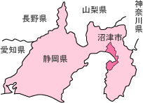 静岡県内　沼津市の位置